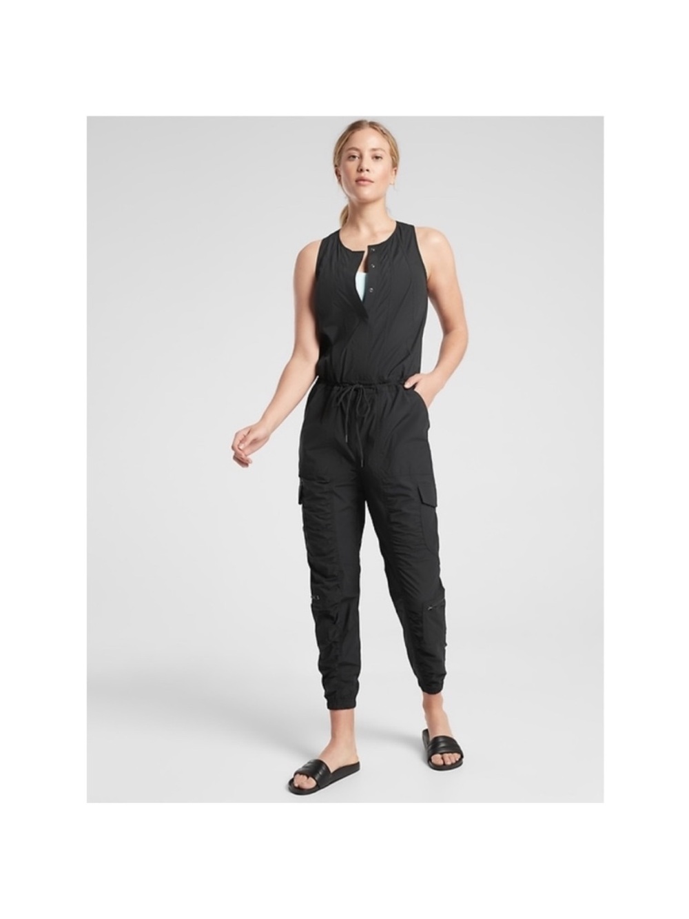 Athleta Canopy Parachute Romper Black #558659